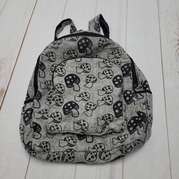 Kathmandu Mushroom print backpack AOP cotton hippie - Picture 1 of 8